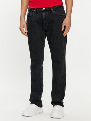 Ravne hlače Tommy Jeans črna
