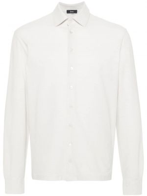 Βαμβακερό πουκάμισο Herno λευκό
