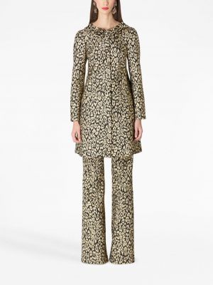 Žakárové leopardí kalhoty s potiskem Carolina Herrera