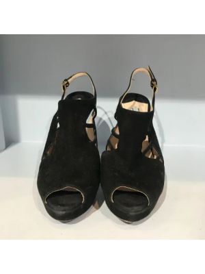 Sandały zamszowe retro Prada Vintage czarne
