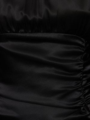 Zīda satīna mini kleita ar izgriezumu muguras daļā Alessandra Rich melns