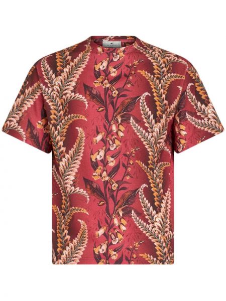 Βαμβακερή μπλούζα με σχέδιο Etro κόκκινο