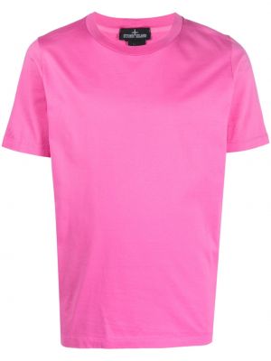 Bavlněné tričko s potiskem Stone Island Shadow Project růžové