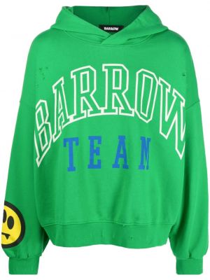 Raštuotas medvilninis džemperis su gobtuvu Barrow žalia