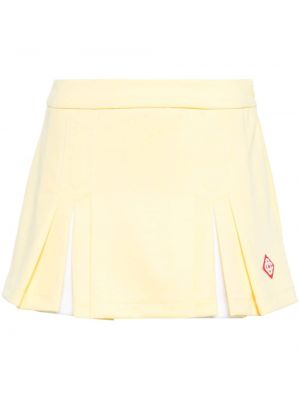 Πλισέ φούστα mini με κέντημα Casablanca κίτρινο