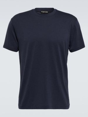 Džerzej bavlnené tričko Tom Ford modrá