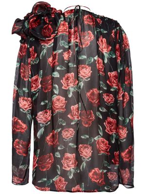 Šifonová hodvábna košeľa Magda Butrym ružová