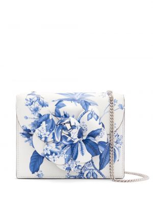 Kožna torbica s cvjetnim printom s printom Oscar De La Renta