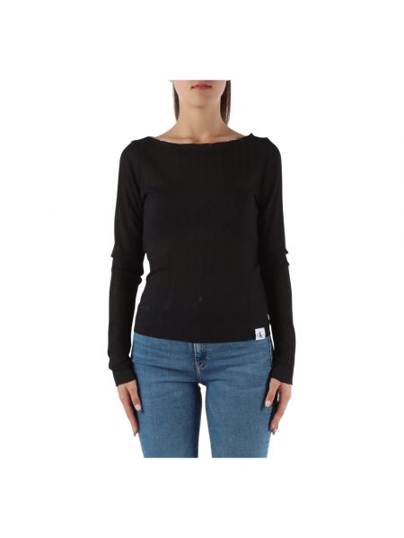 Dzianinowy sweter Calvin Klein Jeans czarny
