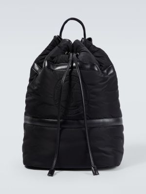 Nylonowy plecak skórzany Saint Laurent czarny