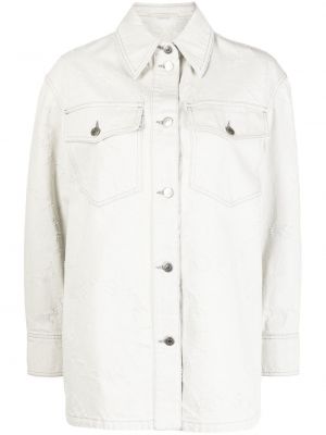 Siuvinėta džinsiniai marškiniai Stella Mccartney balta