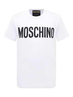 Хлопковая футболка Moschino белая