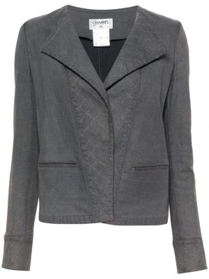 Prošivena pamučna jakna Chanel Pre-owned siva