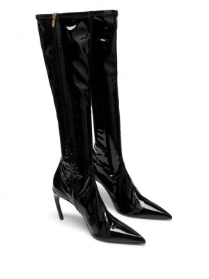 Kožené kotníkové boty Ferragamo černé