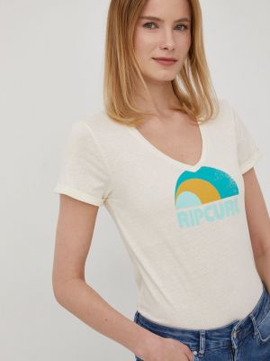 Бавовняна футболка Rip Curl, бежева