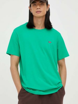 Bavlněné tričko Levi's zelené