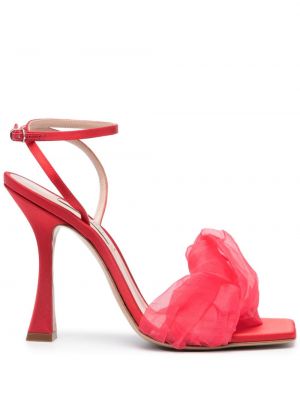 Sandale din satin Casadei roșu