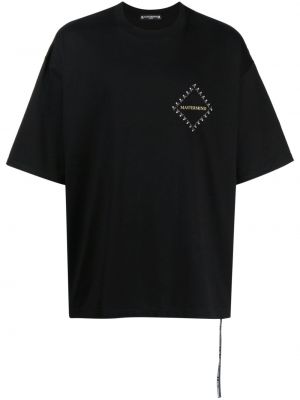 Raštuotas medvilninis marškinėliai Mastermind World juoda