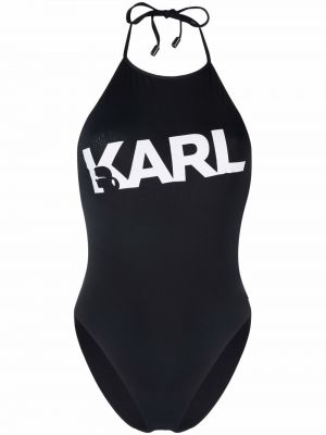 Bañador con estampado Karl Lagerfeld negro