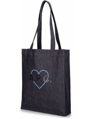 Bavlněná shopper kabelka se srdcovým vzorem A.p.c.