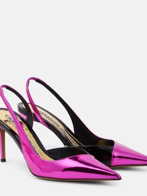 Кожени полуотворени обувки от изкуствена кожа с отворена пета Alexandre Vauthier розово