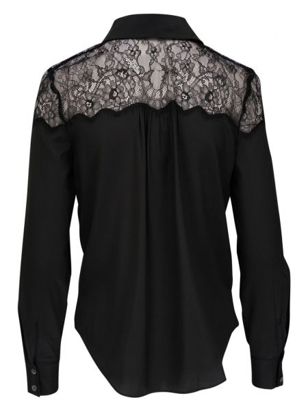 Nėriniuota šilkinė marškiniai Veronica Beard juoda