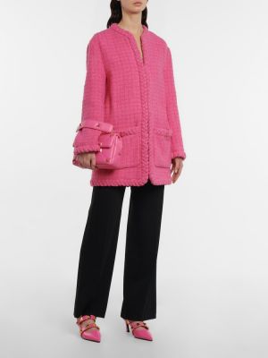 Tvīda vilnas jaka Valentino rozā