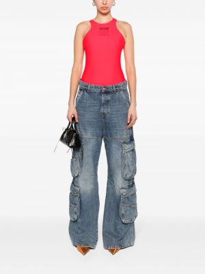 Bluzka z nadrukiem Versace Jeans Couture różowa