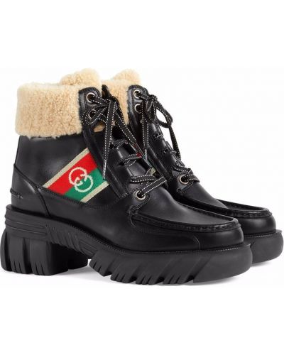 Ankle boots żakardowe Gucci czarne
