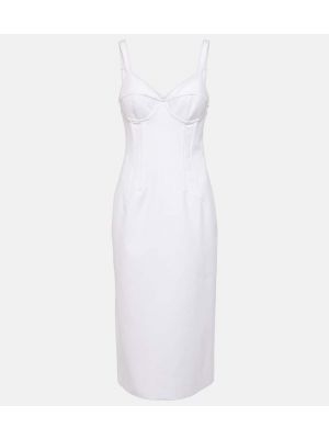 Pamučna midi haljina Sportmax bijela