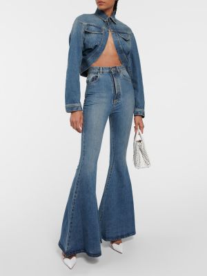 Bootcut džínsy s vysokým pásom Alaã¯a modrá
