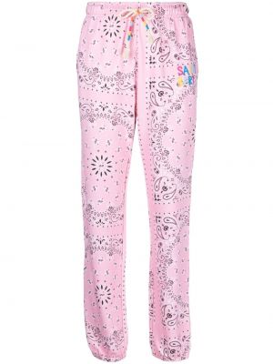 Bavlněné sportovní kalhoty s potiskem Mc2 Saint Barth růžové