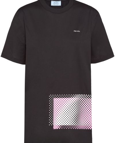Camiseta con estampado Prada negro