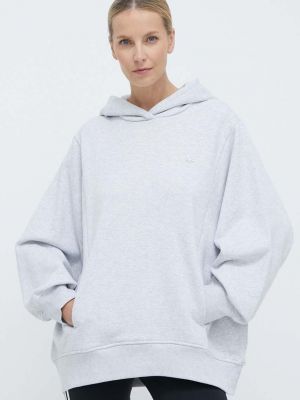 Melanžová bavlněná mikina s kapucí Adidas Originals šedá