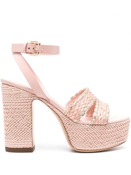 Sandale s platformom Casadei ružičasta
