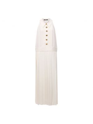 Платье из вискозы Balmain белое