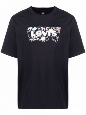 Camiseta con capucha con estampado Levi's negro