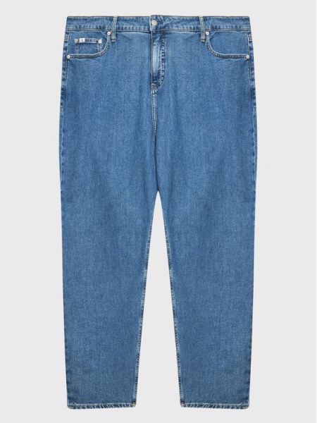 Modré džíny s klučičím střihem Calvin Klein Jeans