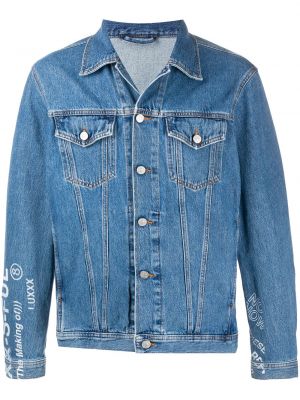 Jeansjacke mit print Diesel blau