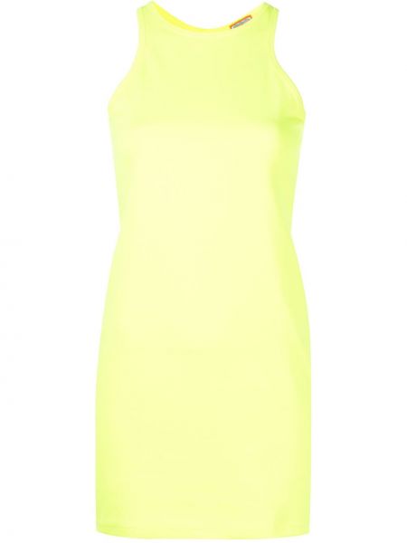 Sukienka mini z otwartymi plecami bez rękawów Lhd żółta