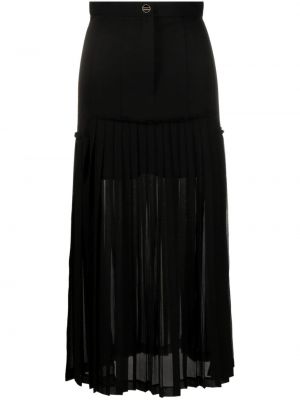 Plisovaná priehľadná midi sukňa Sandro čierna