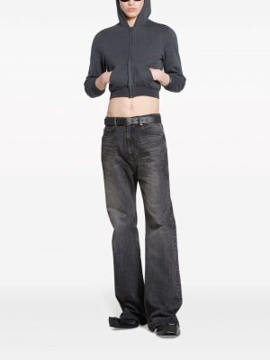 Madala vöökohaga alt laienevad teksapüksid Balenciaga must