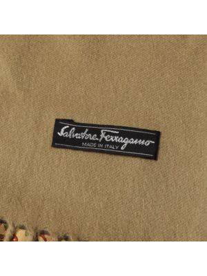 Bufanda de cachemir con estampado de cachemira Salvatore Ferragamo Pre-owned beige