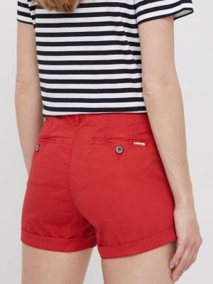 Bavlněné džínové šortky Pepe Jeans červené