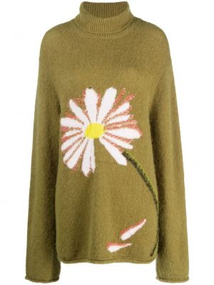 Květinový svetr z alpaky Dorothee Schumacher zelený
