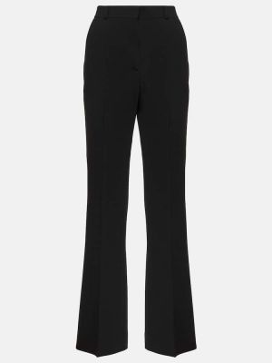 Plisované rovné kalhoty s vysokým pasem Totême černé