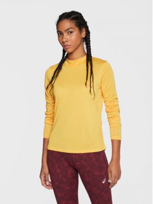 Slim fit priliehavé športové tričko Asics žltá