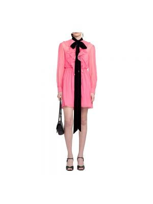 Mini vestido de seda bootcut Gucci rosa
