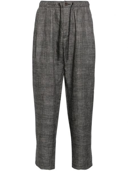 Pantalon en lin à carreaux Croquis gris