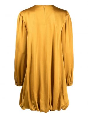 Satynowa sukienka koktajlowa Rochas żółta